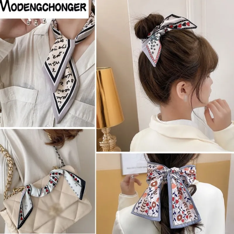 

Fashion Polyester Bandana Square Scarf For Women Headband Multifunctional Streamer Hair Ring Headwear Head Wrap Hair Accessories