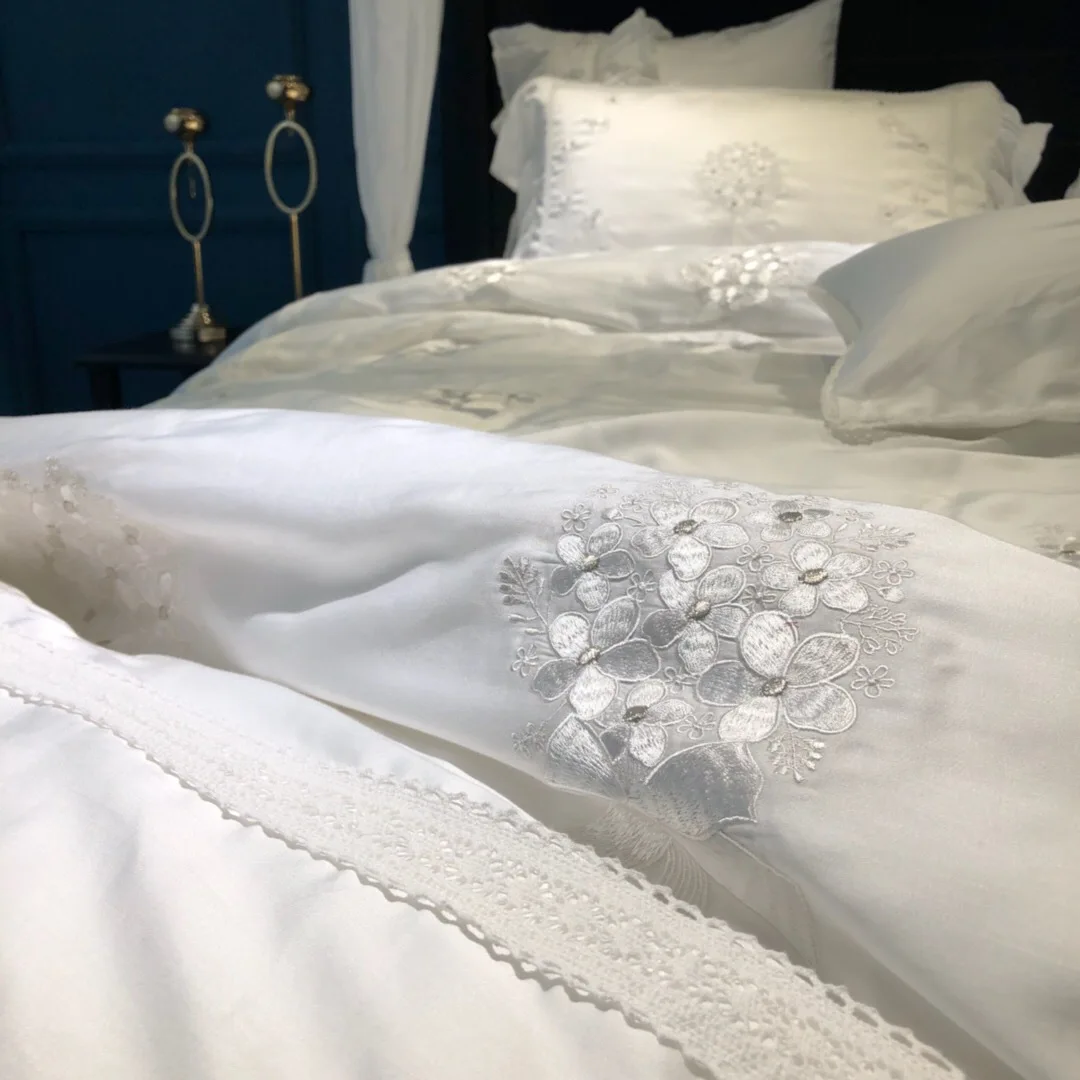 Simple Fresh 60 Austria Lenzing Tencel Sheets Quilt Cover Super Soft Bare Sleeping Bedding Four Sets |