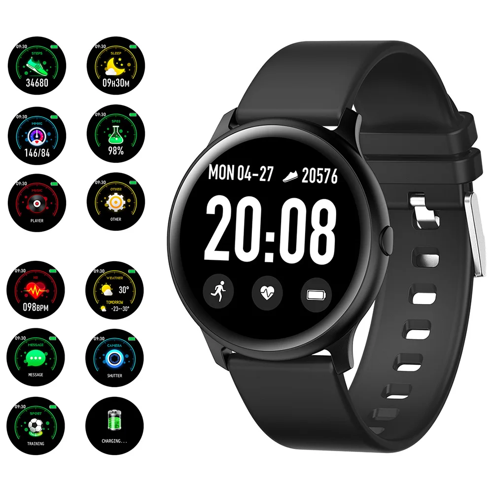 

KW19 Smart Watch Heart Rate Sports Health Watch Bluetooth Smartwatch Intelligent Waterproof Smart Watch For IOS and Android 2020