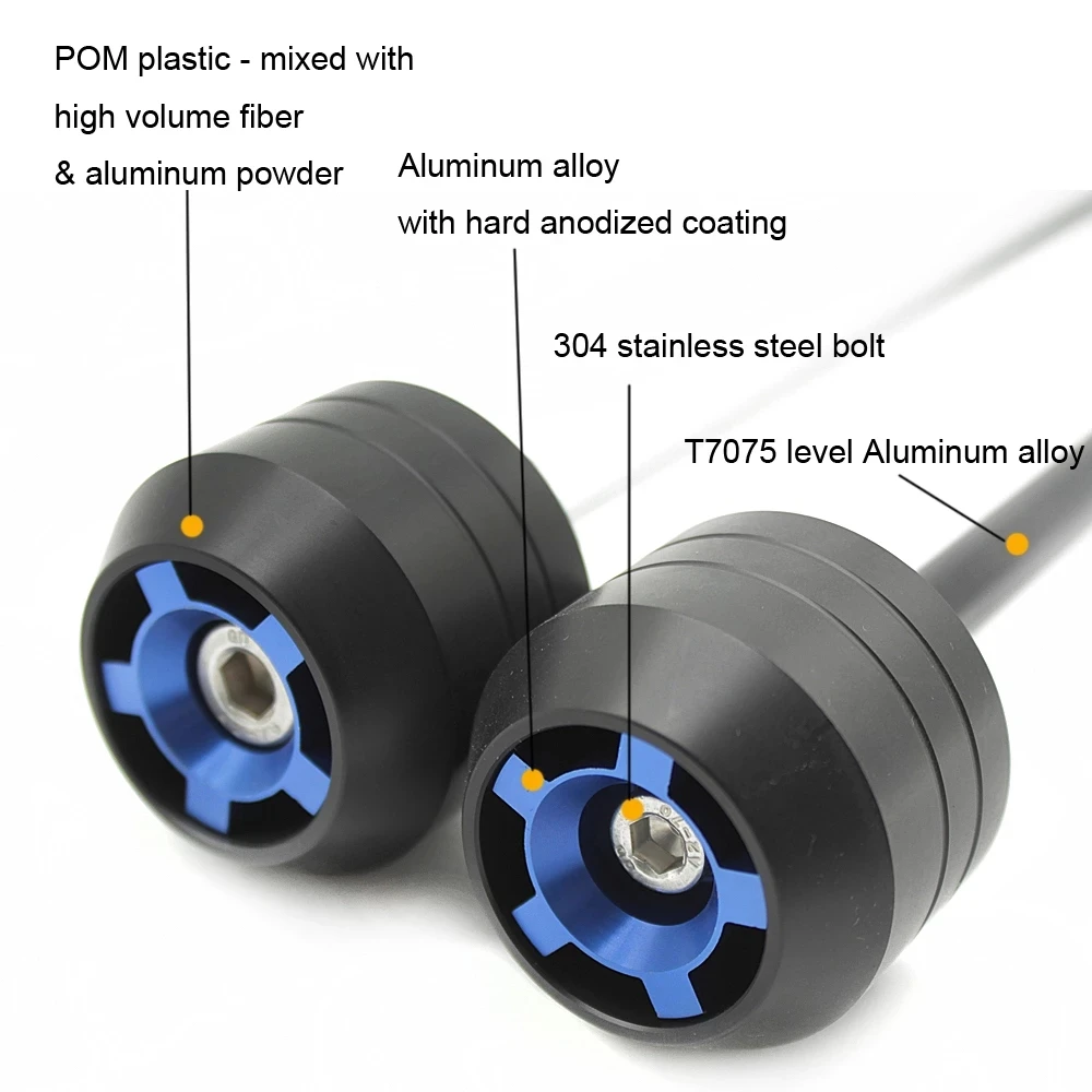 

Motorcycle Front Rear Wheel Protector For Kawasaki ZX-6R ZX6R 2012-2013 POM Axle Fork Sliders Pad