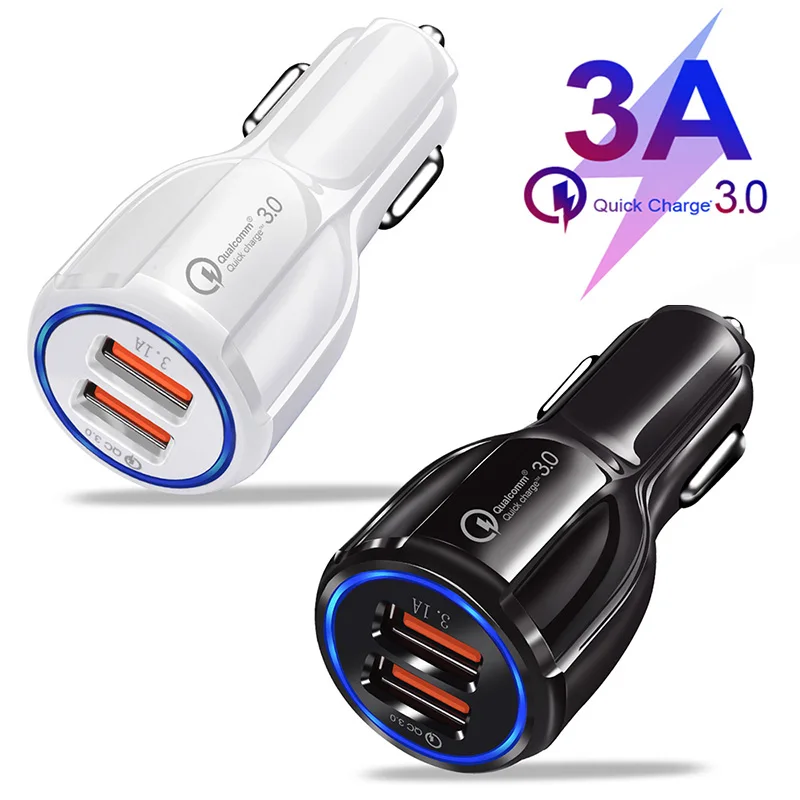 

36W PD USB Car Charger Dual Ports Fast Charging QC 3.0 LED Charging Glowing Smart Phone Charger Adapter For iPhone 12 Xiaomi 11