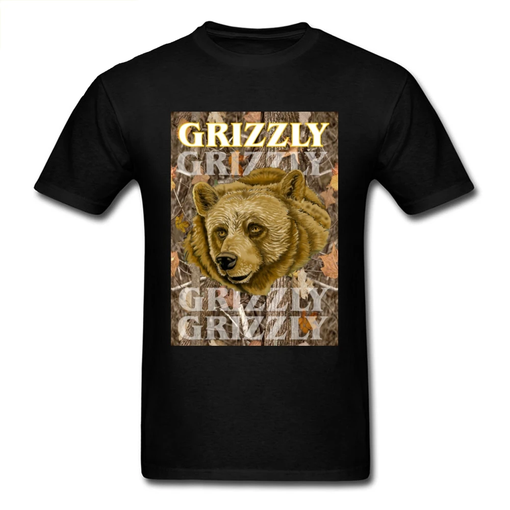 

Grizzly Bear T-Shirt Brand New Men T Shirt Animal Printed Tshirts Short Sleeve Black Clothing Letter Tops Vintage Tees Plus Size