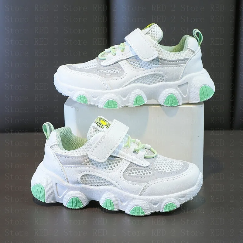 

Sneakers kids Children summer new girls single net surface breathable leisure small white shoes running shoes girl students