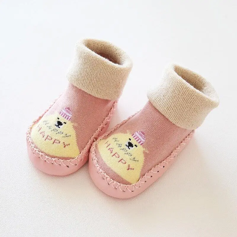 

Toddler Warm Sock Shoes Newborn Baby Socks Winter Thick Terry Cotton Baby Girl Sock with Rubber Soles Infant Animal Funny Sock