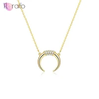 925 sterling silver chain pendant necklace for women simple dainty cz gold silver color moon chain necklace minimalist necklace