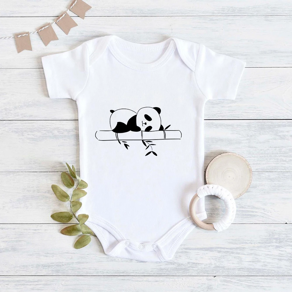 Ropa de beb&eacute; de estilo Harajuku de los 90, pelele infantil con estampado de Panda, ropa de beb&eacute; minimalista, moda Tumblr para beb&eacute;, ni&ntilde;o y ni&ntilde;a, Europeo caliente-2