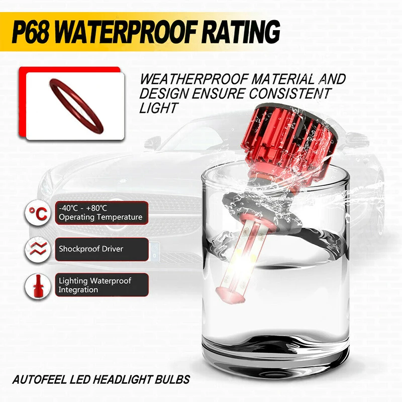 

2PCS 12V LED Lamp Super Bright Car LED Headlight H7 LED H11 9005 9006 HB3 HB4 20000LM LED Bulb Auto Fog Light Universal