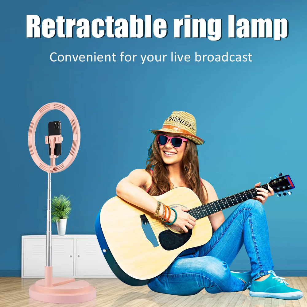 

Ringlig Retractable Photography LED Selfie Ring Light Dimmable Camera Phone Ring Lamp Fill Light For Makeup Video Live Studio
