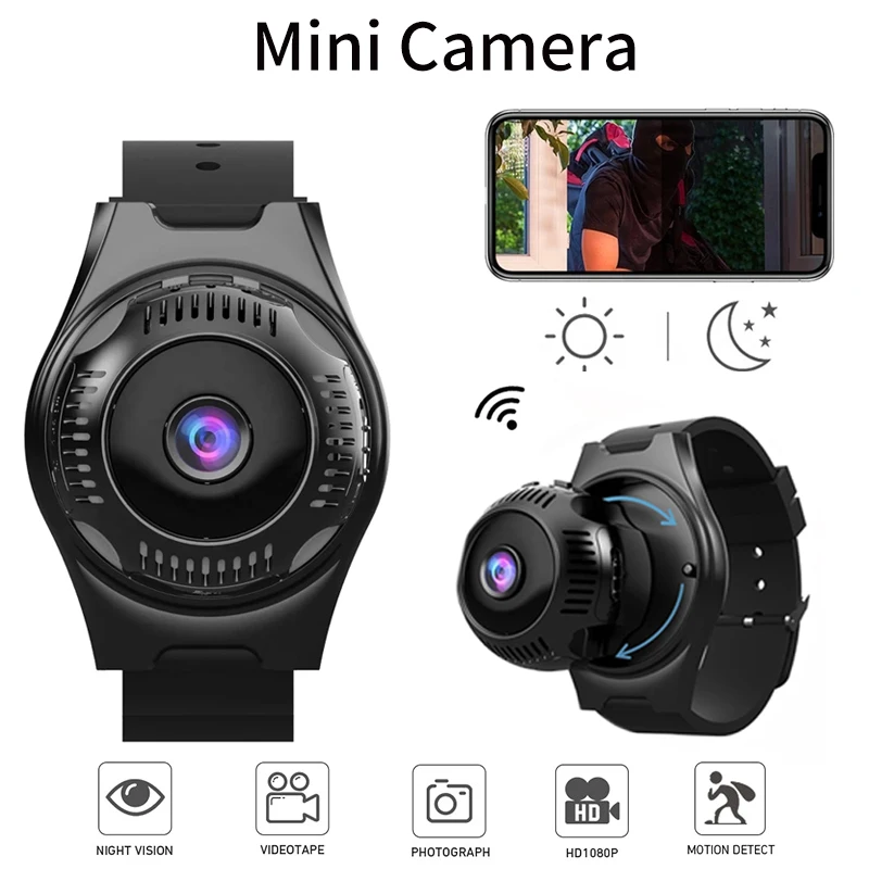 WIFI Mini Camera Sports Magnetic 1080P HD Small Wearable Watch Action Cam Waterproof Portable Mulitifunction Video Recorder DVR