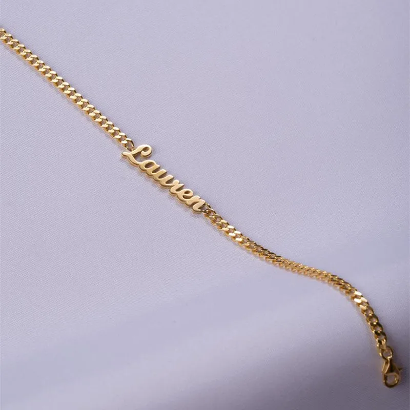 Снаряженная Цепь Браслеты Mujer на заказ именные браслеты для женщин и мужчин