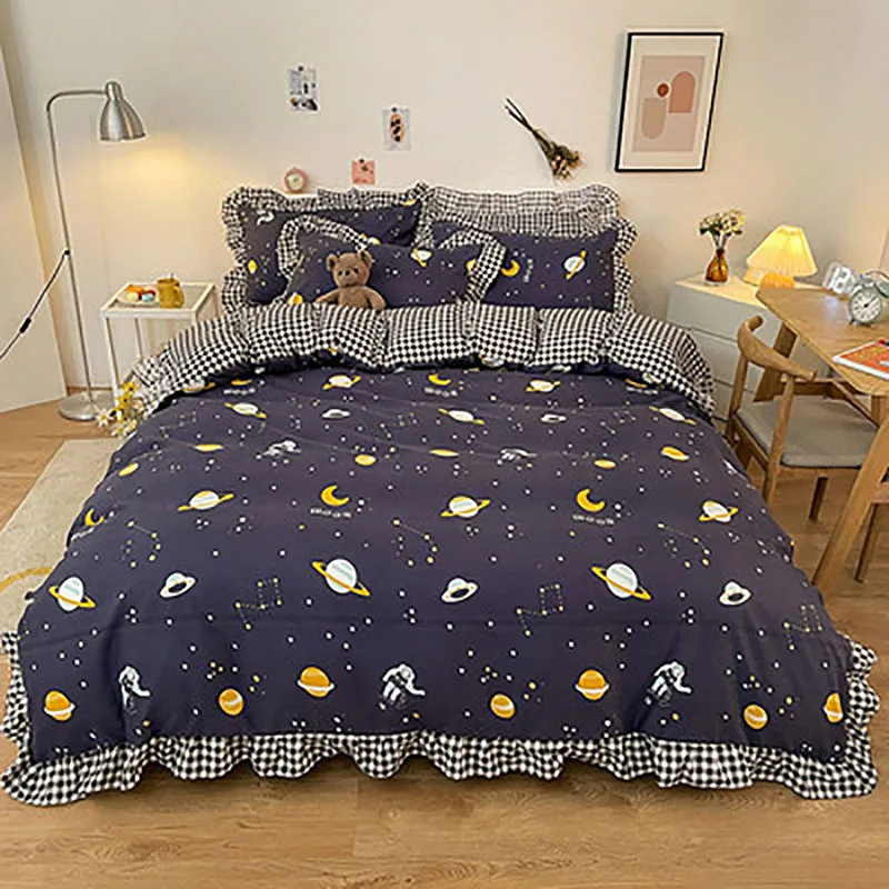 

Комплект постельного белья из 3/4 предметов, домашний текстиль «Звездные туры», чистый хлопок, комфортное мягкое покрывало, качественный под...