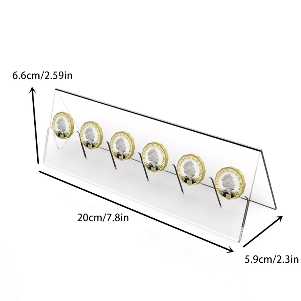 

6 Coin Display Rack Coin Collector Holder Clear Acrylic Display Stand ,Perfect Gift For Friends