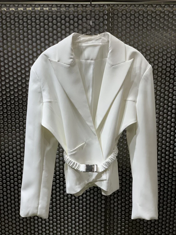 

Spring New 2021 Women Luxury High Quality Short Jacket Coat For Ladies Chic Outerwear With Belts 2 Color Ddxgz2 1.12