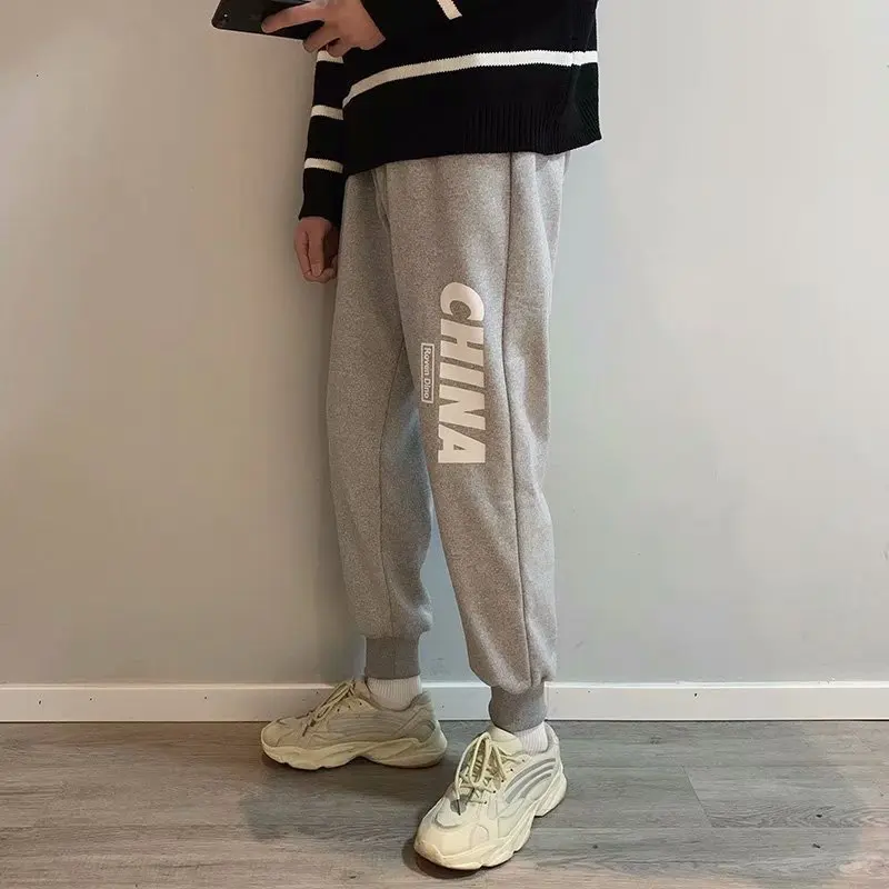 

Summer new ins feet pants men's spring and autumn trend loose foot pants student casual sports trousers