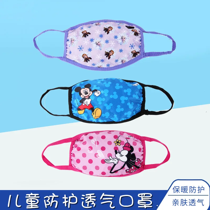 Новинка детская маска Disney с Микки и Минни однотонная Детская многоразовая