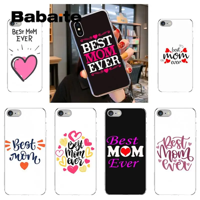 Чехол для телефона Babaite Best mom ever с цитатой iPhone 8 7 6 6S Plus X XS MAX 5 5S SE XR 11 11pro promax|Бамперы| |