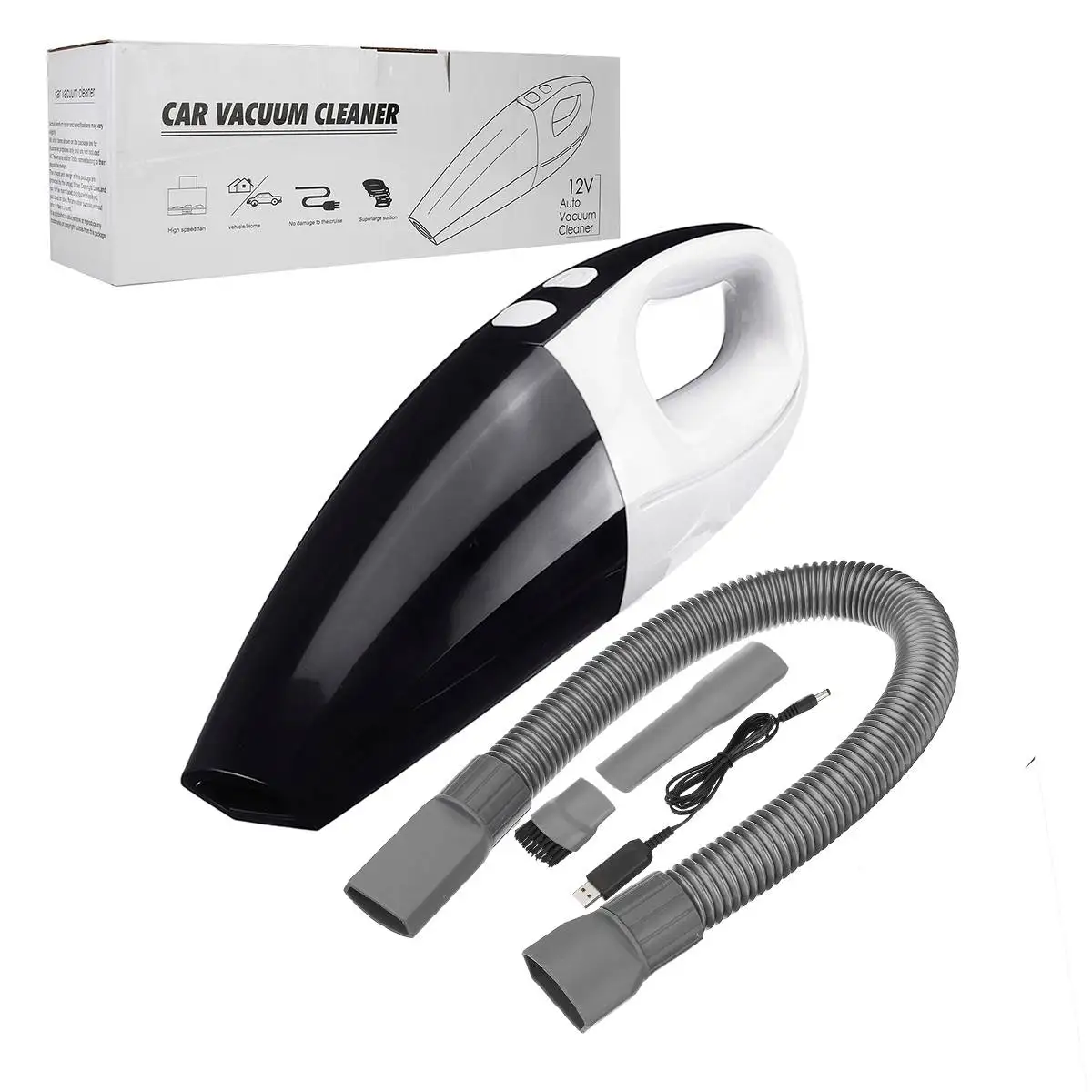 

8000pa Strong Car Vacuum Cleaner 12V 120W Home Indoor Auto Handheld Vacuum Cleaner Portable Cordless 8KPA Wet/Dry Dual Use