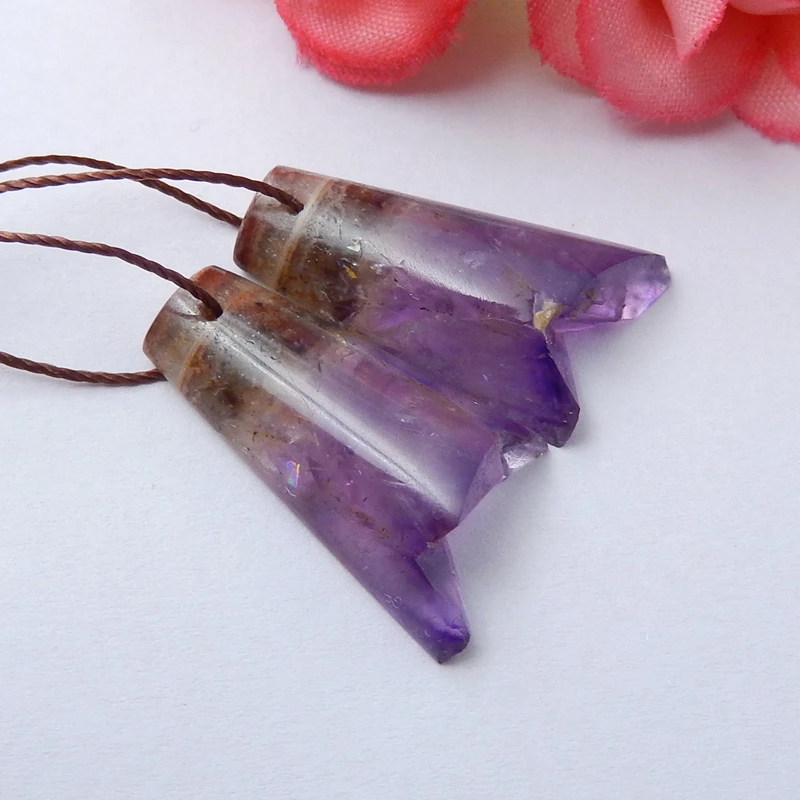 Новое поступление серьги ручной работы с натуральным аметистом красивые