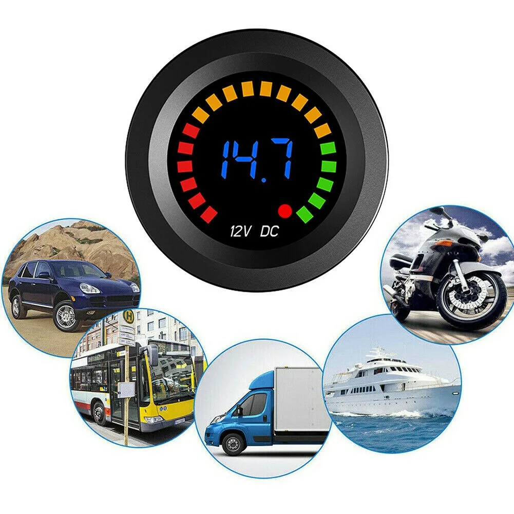 

LED Digital Color Display Voltmeter Volt Panel Meter For 12V Car Motorcycle Voltage Meter Tachometers