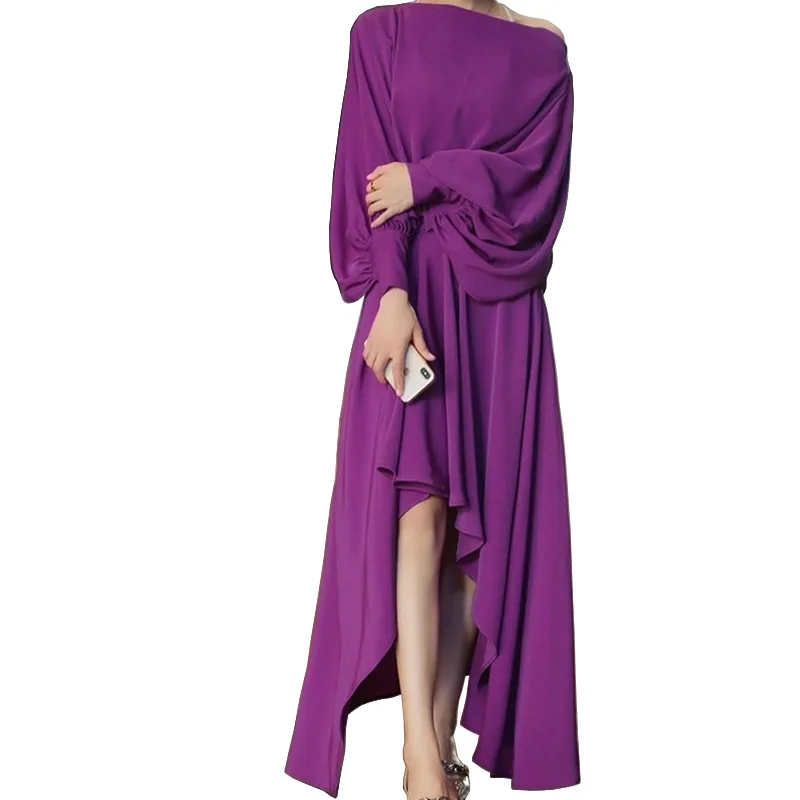 Sexy Irregular Long-Sleeved Dress 2021 Autumn And Winter New Casual Women