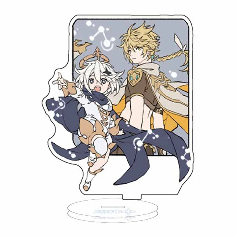 

Anime Game Genshin Impact Acrylic Stand Figures Model Cute Paimon Lumine Character Action Desk Plate Topper Decor Ornaments 15cm