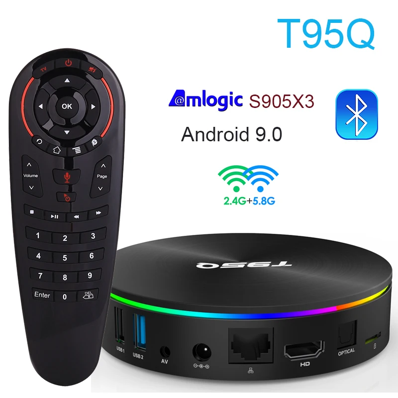 Новинка T95Q Android 9 0 Smart TV приставка 4 Гб 64 BT4.0 4K HD DDR3 Amlogic S905X3 четырехъядерный