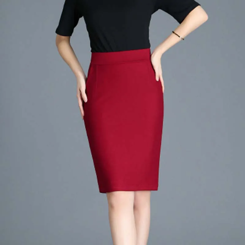 Falda con abertura para primavera y verano, traje profesional, corta, elástica, a la cadera, antideslumbrante