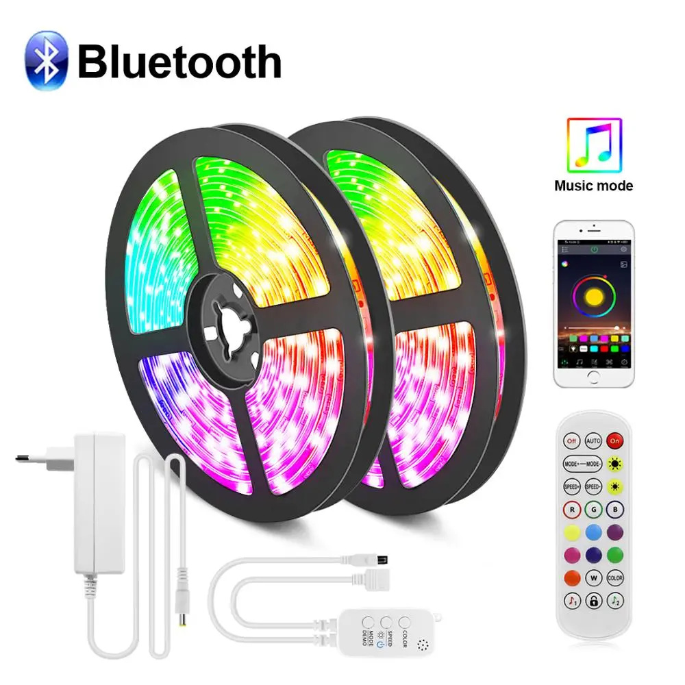 Светодиодная ленсветильник с Bluetooth 5050 SMD tira LED rgb 5 м 10 15 музыкальное приложение