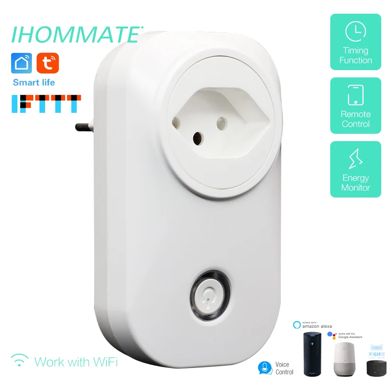 16A Smart Wifi Swiss Plug Switzerland розетка Голосовое управление работает с Google Home Alexa IFTTT Tuya life