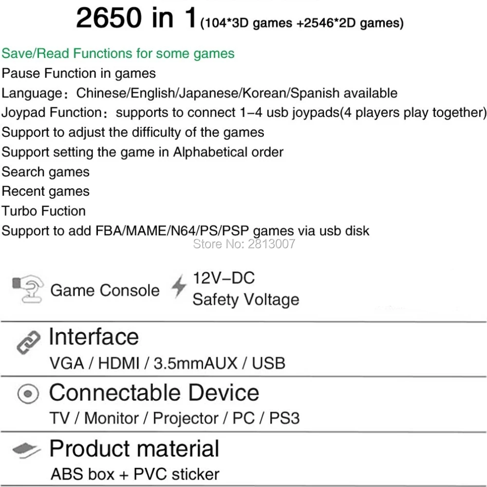 3D Pandora Saga Box 2650 в 1 игровая доска семейная версия Аркада PCB WIFI скачать игры HDMI VGA