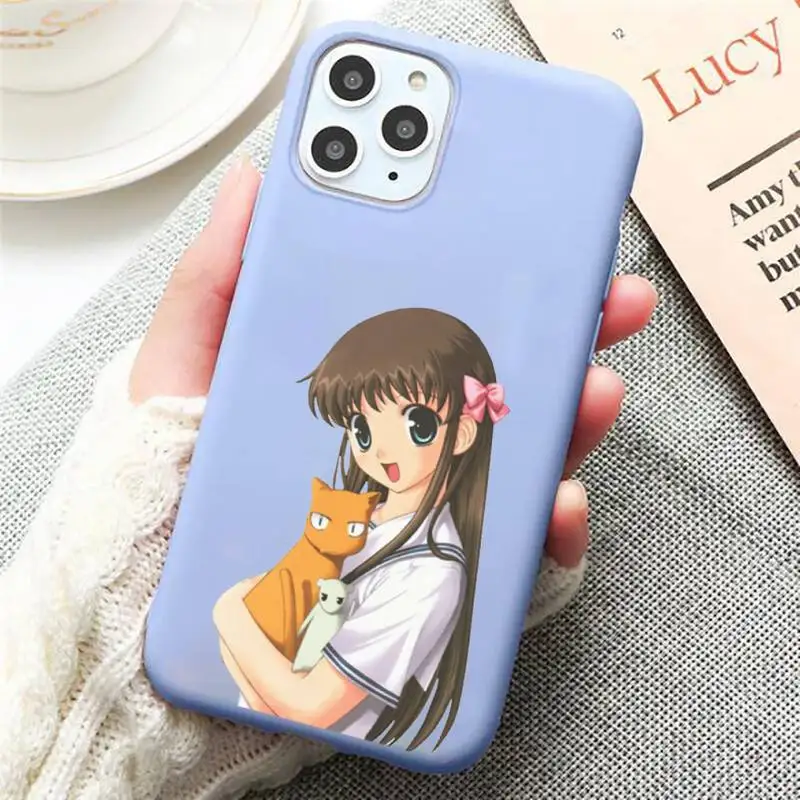 

Japan anime Fruits Basket Phone Case Candy Color for iPhone 6 7 8 11 12 s mini pro X XS XR MAX Plus