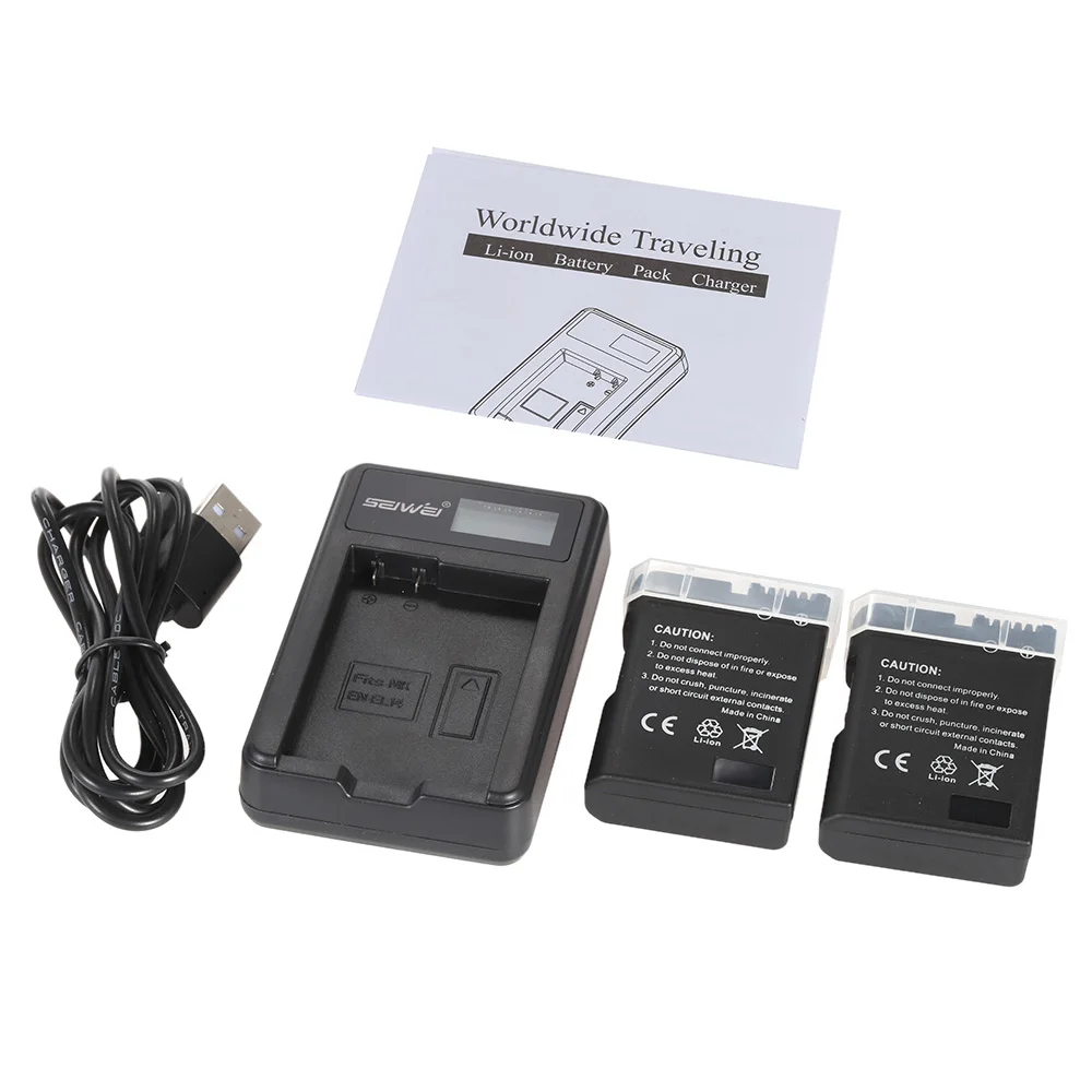 

Portable LED Power Charger with 2pcs 1200mAh EN-EL14 Rechargeable Li-ion Lithium Batteries for Nikon DSLR Cameras Camcorder