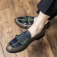 2021 autumn and winter new pu hair stylist male spring england retro one footed pointy personality all match trendy shoes yx070