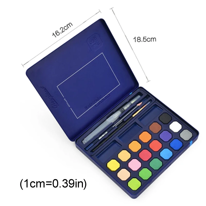 

12/18/24/36/48 Colors Solid Pigment Watercolor Paint Set with Brush Pen Starter Kit for Beginners Art Supplies