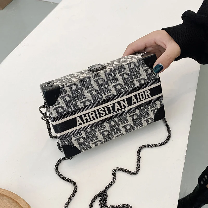 

Новинка 2021, женская сумка через плечо из шерстяной ткани, женская модная сумка через плечо с цепочкой