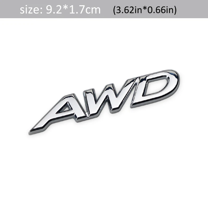 1 шт. 3D металлический AWD автомобильный боковой крыло задний багажник эмблема значок наклейки костюм для универсального автомобиля, украшение автомобиля стикер s - Название цвета: 3