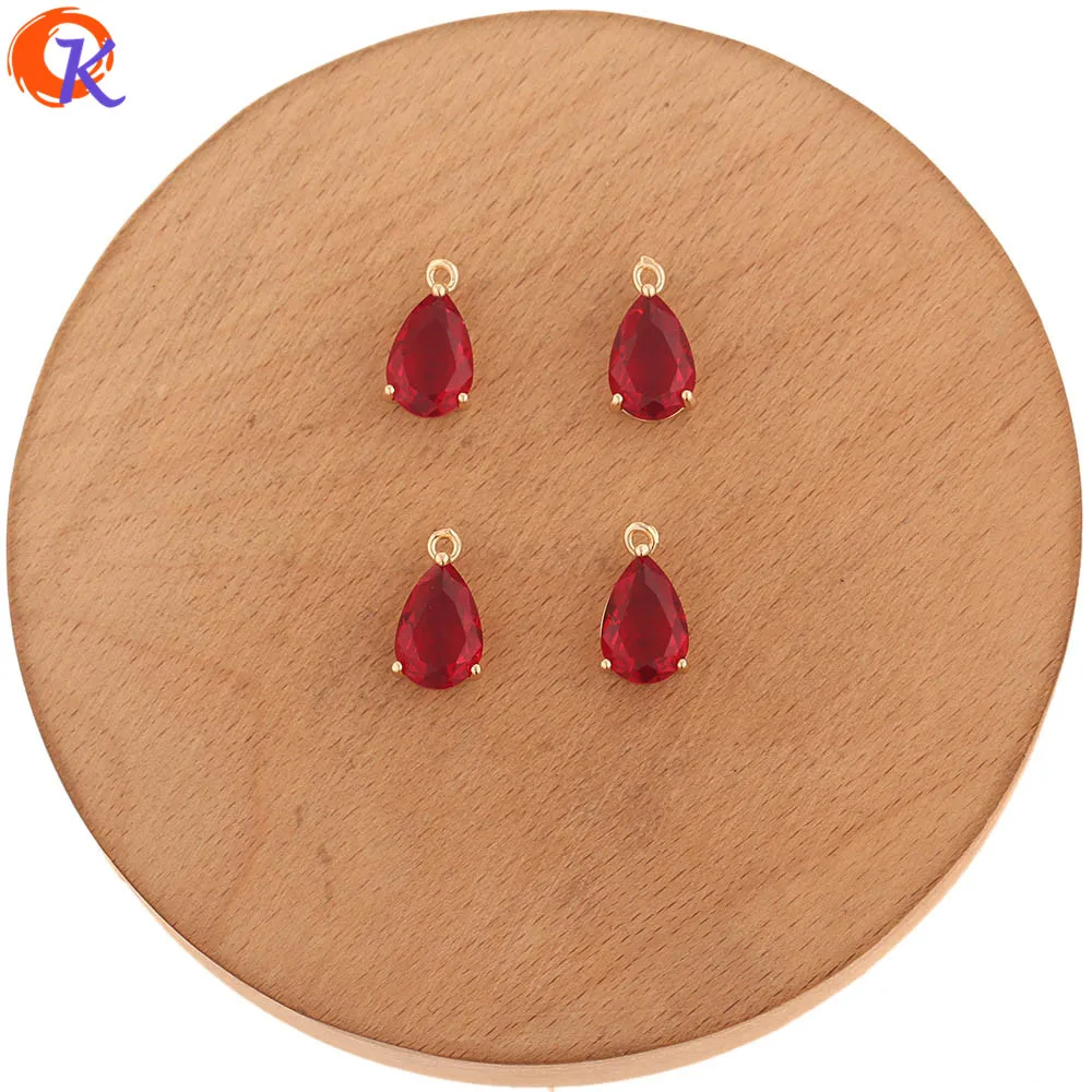 Red Cordial Дизайн 50 шт 8*15 мм ювелирные аксессуары/DIY Изготовление/серьги части/ручная работа/ювелирные изделия компоненты/хрустальные подвески - Цвет: Red