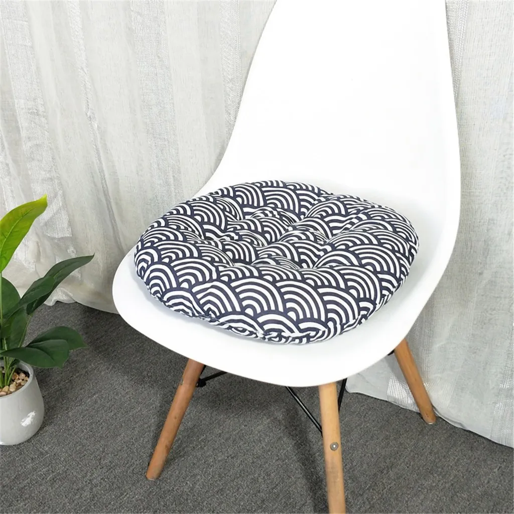 Подушка для стула японская льняная круглая хлопковая мягкая обивка подушка