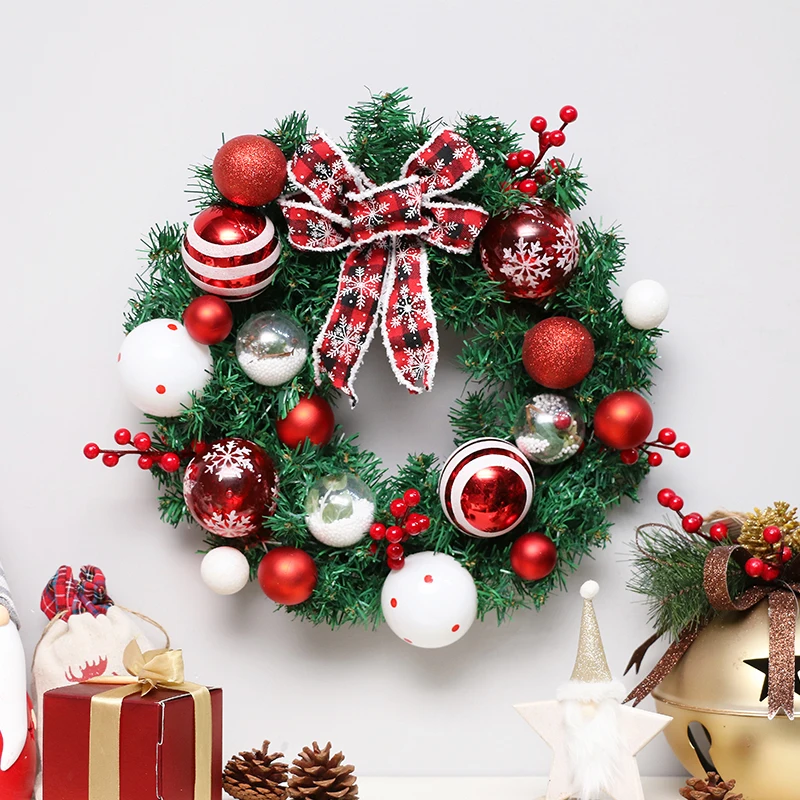 

Nordic Artificial Flower Christmas Balls Art Wreath Dinning Room library Wall Hanging XMAS Ornaments Festival Party Home Decor