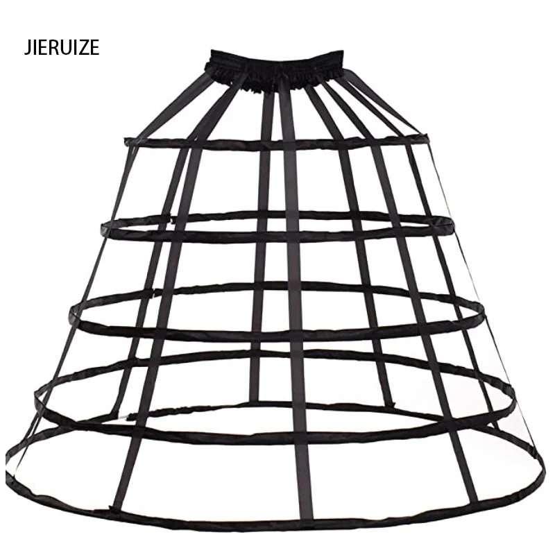 

JIERUIZE 5 Hoops Pannier Petticoat Victorian Bustle Cages Skirt Cosplay Lolita Underskirt Crinoline for Women