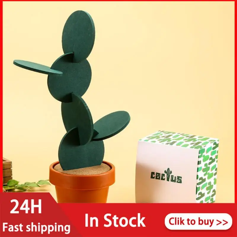 6 шт. набор подставок креативная Новинка кактус комбинированная Форма круглый