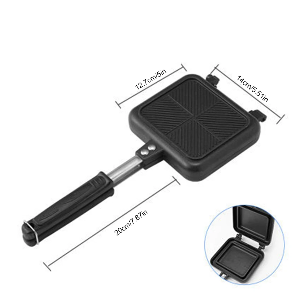 

Non-Stick Double Sides Frying Pan Sandwich Maker Egg Toast Waffle Pancakch Maker Pan with Handles for Bread Toast Waffle Pancake