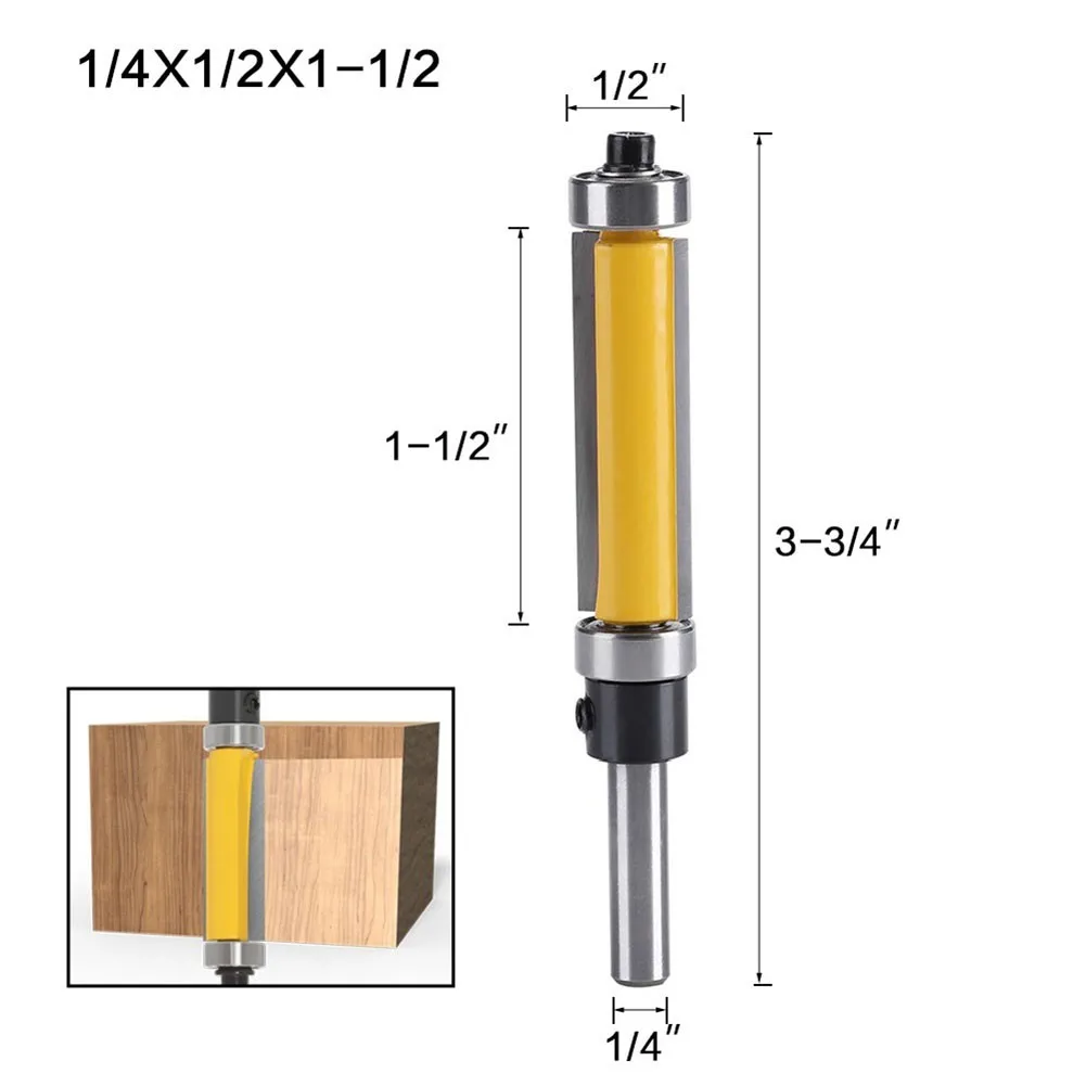 

1-1/2\" Router Bit 1/4\" Shank Cutter Durable Flush Trim Pattern Portable