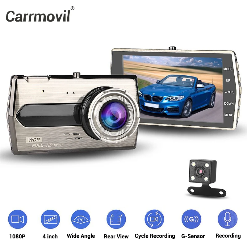 Carrmovil 1080P Full HD Night Vision Car DVR 4K Dual Dash Cam Rear View Camera Digital Registrator Recorder | Автомобили и