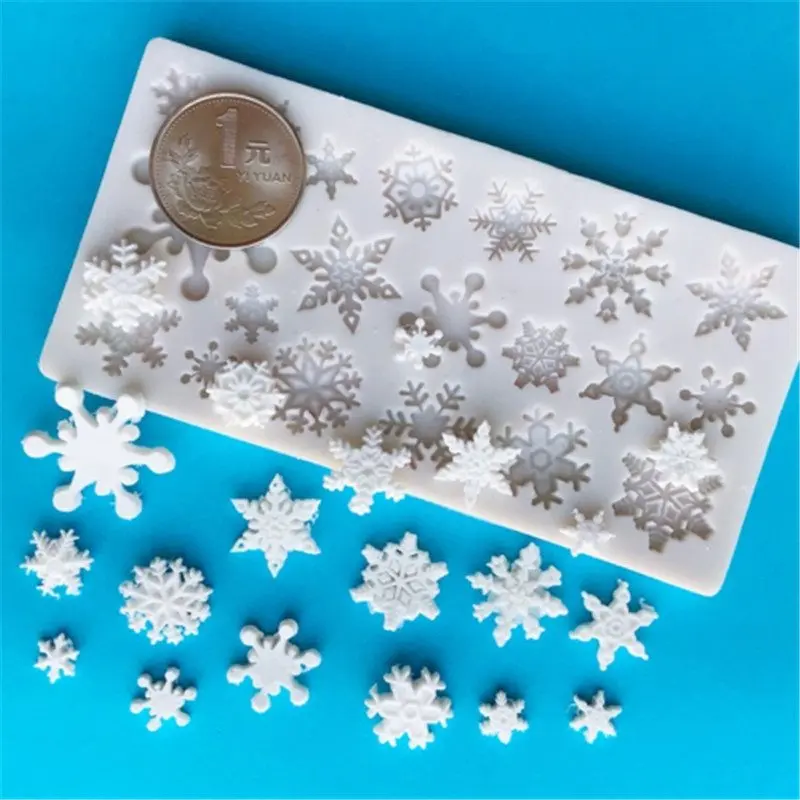 

Silicone Mold Christmas Cake Mould Decorating Border Baking Fondant 3D Snowflake