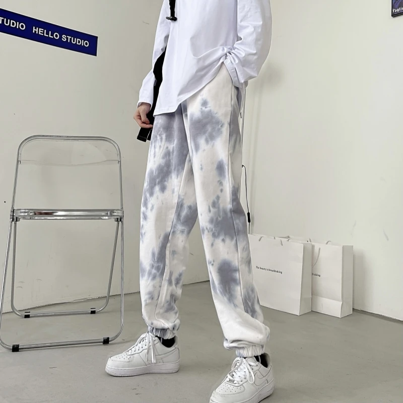 

Vintage tie dye Harm Pants harajuku cotton Streetwear women Pants Harajuku Gothic High Waist Casual Loose Long Trousers Female