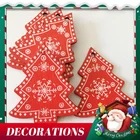 10 творческих украшений для рождественской елки, деревянные подвески в виде снежинок, колокольчиков, Рождественский и новогодний подарок, украшение для вечеринки и дома