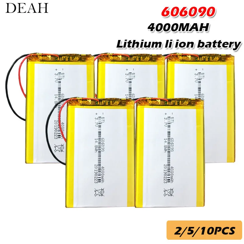 3,7 v 4000 мА/ч, 606090 Перезаряжаемые Lipo Батарея для gps Камера Мощность банк планшет электрические игрушки PAD литий-полимерный Батарея