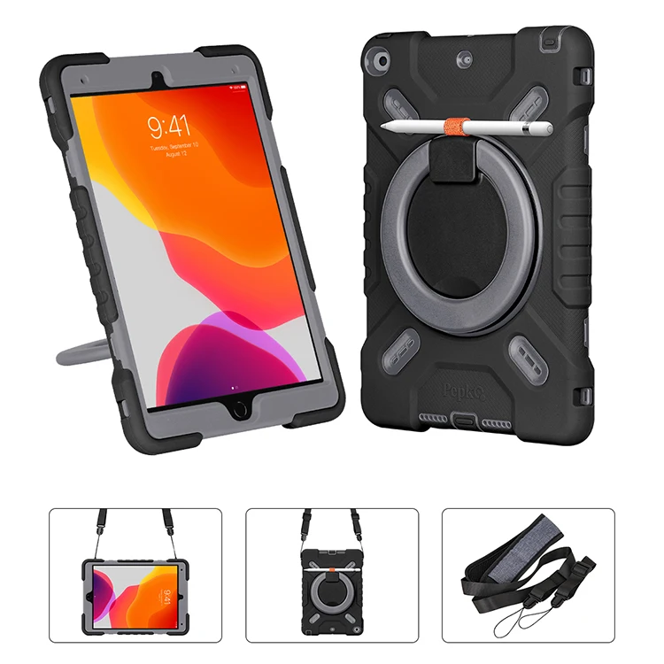 

Чехол-накладка для iPad 7 поколения, из поликарбоната и силикона, для iPad 10,2, iPad Air 10,5, защитный чехол с держателем для стилуса и плечевым ремнем
