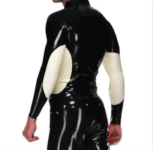 Новый Латекс 100% резиновая Красивая Черная куртка Спортивная рубашка модные топы